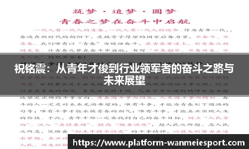 祝铭震：从青年才俊到行业领军者的奋斗之路与未来展望